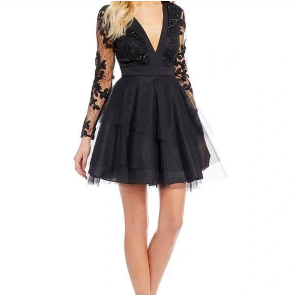 Dear Moon Black Lace Cocktail Dress